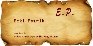 Eckl Patrik névjegykártya
